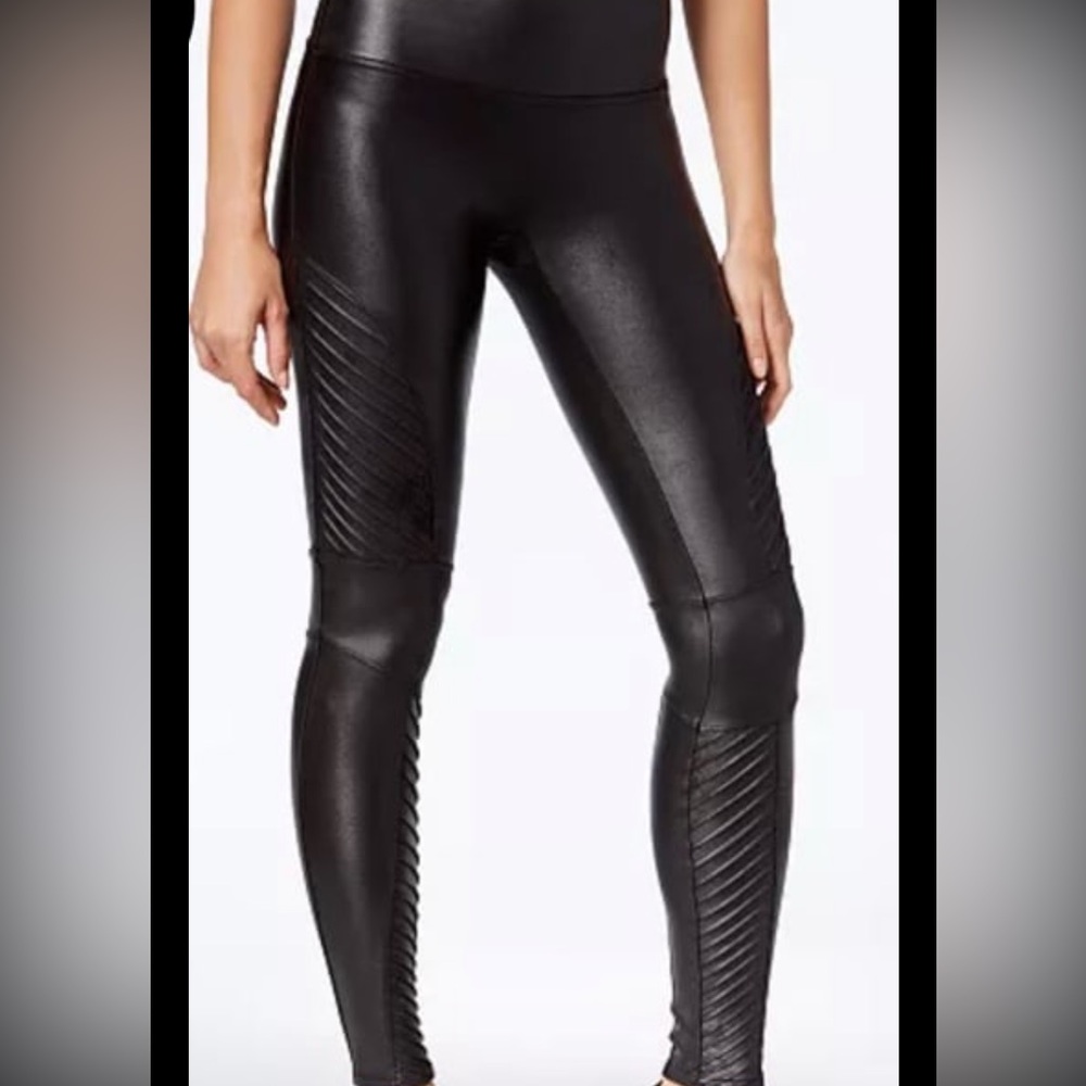SPANX Faux Leather Moto Leggings